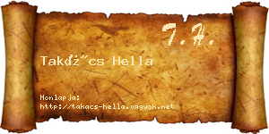 Takács Hella névjegykártya